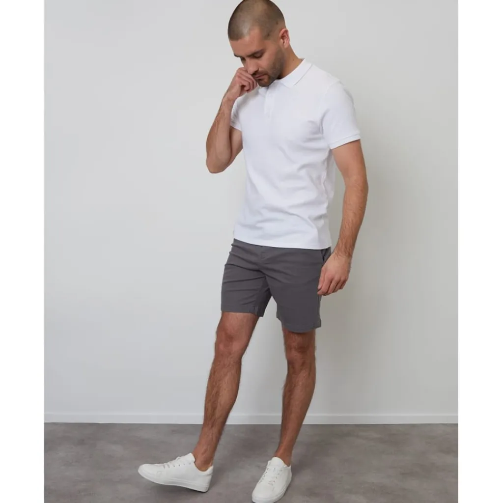 Polo Shirts*Threadbare Caswell Polo Regular Fit Short Sleeve Shirt in White