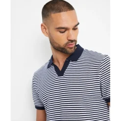 Polo Shirts*Threadbare Domino Regular Fit Short Sleeve Shirt in Blue