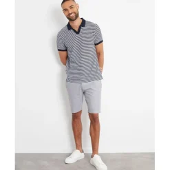 Polo Shirts*Threadbare Domino Regular Fit Short Sleeve Shirt in Blue