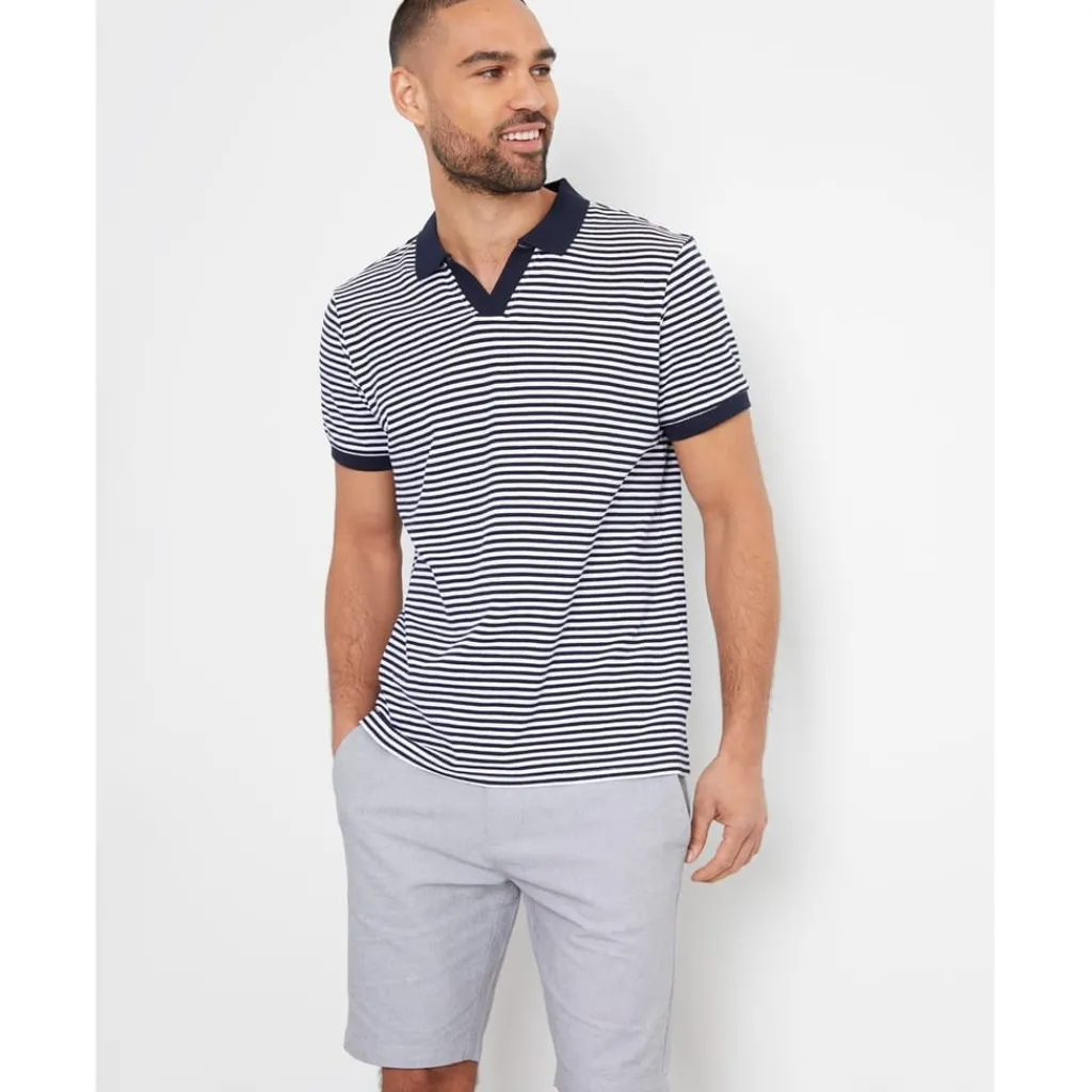 Polo Shirts*Threadbare Domino Regular Fit Short Sleeve Shirt in Blue