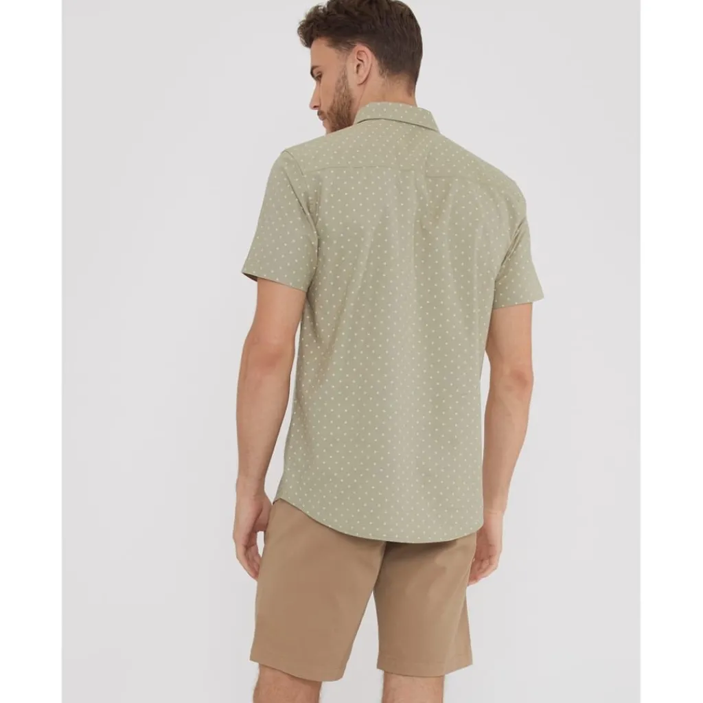 Shirts*Threadbare Leo Regular Fit Short Sleeve Shirt in Green