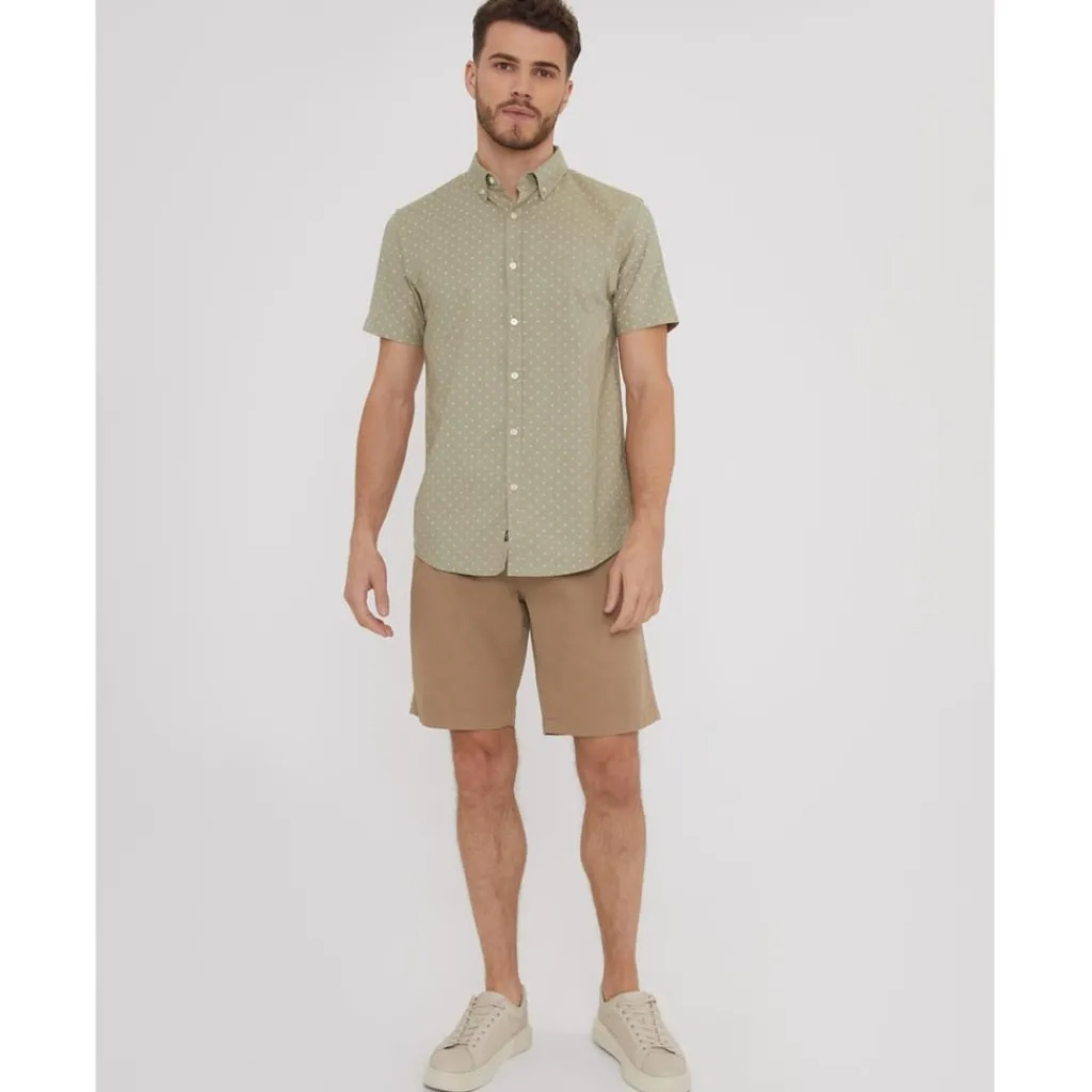 Shirts*Threadbare Leo Regular Fit Short Sleeve Shirt in Green