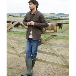 Shirts*Threadbare Mens Check Lined Shacket in Brown