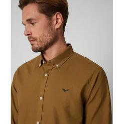 Shirts*Threadbare Oxford Regular Fit Long Sleeve Shirt in Neutral