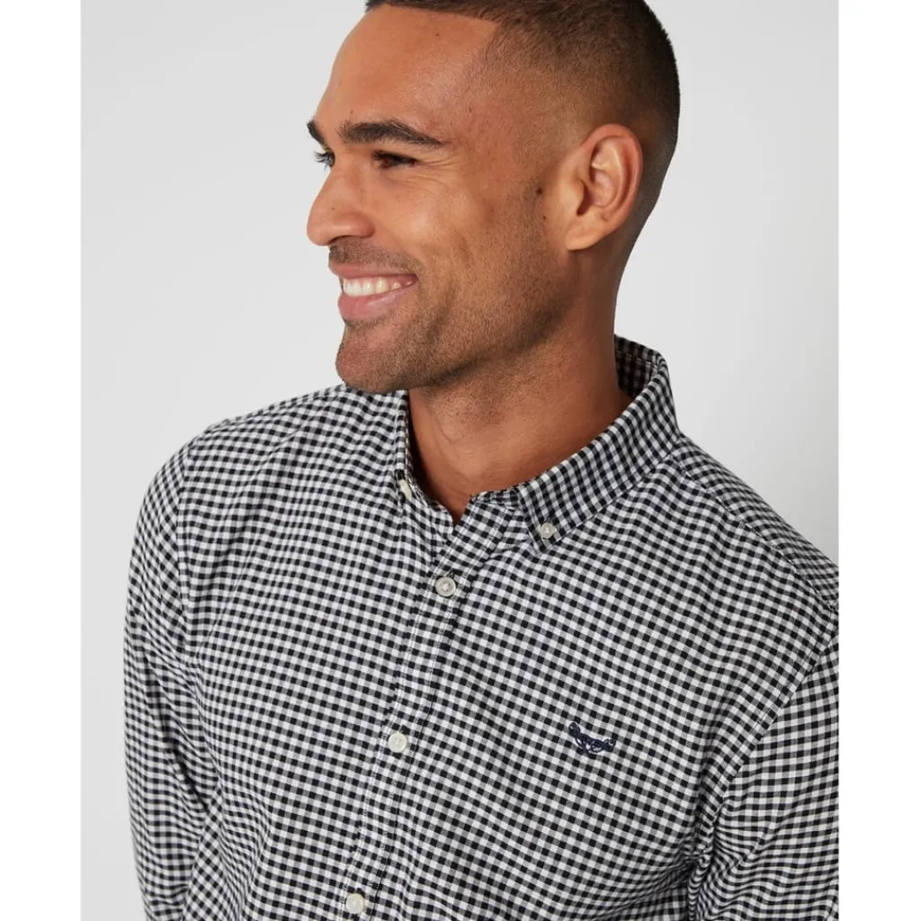 Shirts*Threadbare Oxford Regular Fit Long Sleeve Shirt in Black