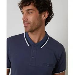 Polo Shirts*Threadbare Polo Donnegal in Blue