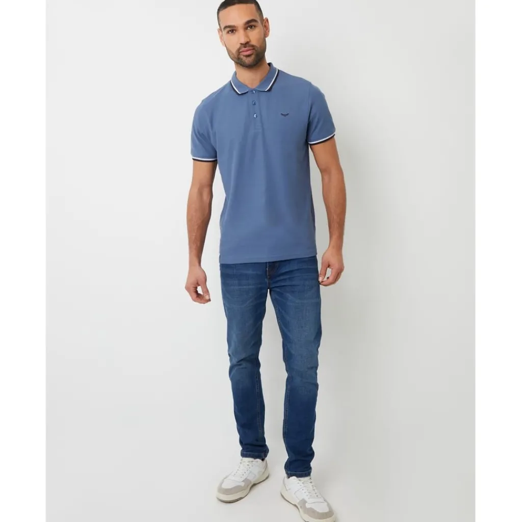 Polo Shirts*Threadbare Polo Dorry Regular Fit Short Sleeve Shirt in Blue