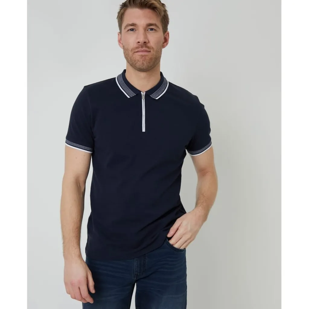 Polo Shirts*Threadbare Polo Honey Regular Fit Short Sleeve Shirt in Blue
