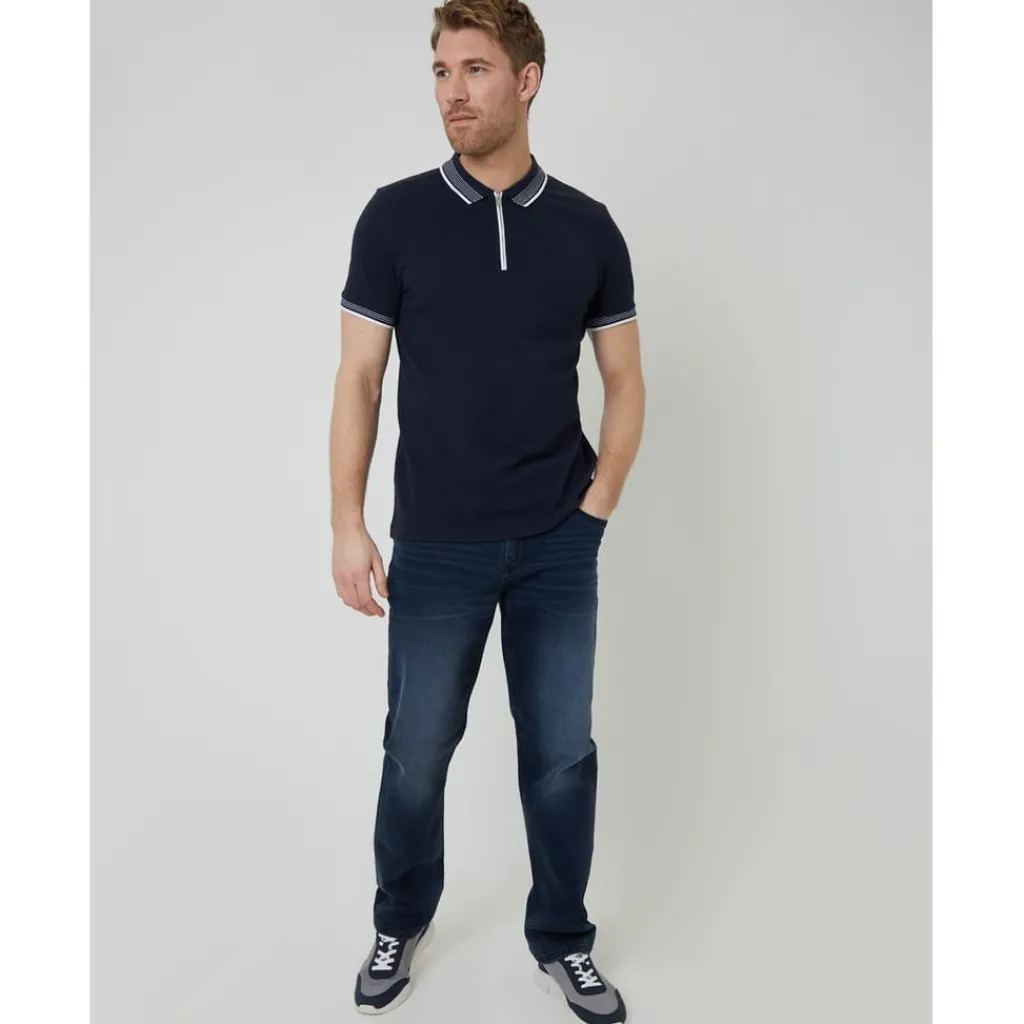 Polo Shirts*Threadbare Polo Honey Regular Fit Short Sleeve Shirt in Blue