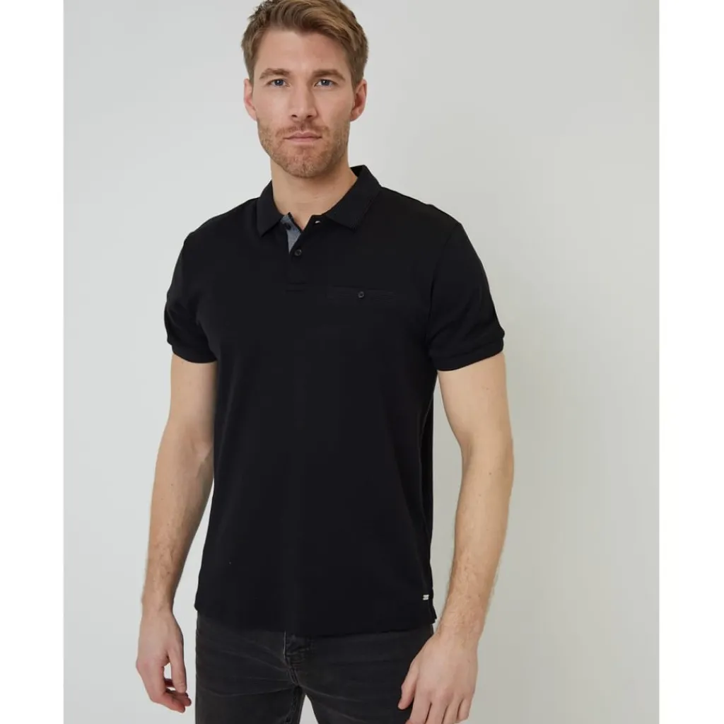 Polo Shirts*Threadbare Polo Otto Regular Fit Short Sleeve Shirt in Black