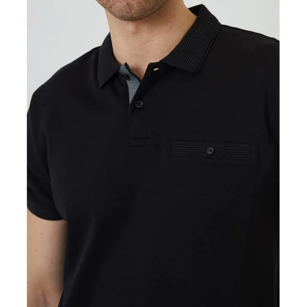 Polo Shirts*Threadbare Polo Otto Regular Fit Short Sleeve Shirt in Black