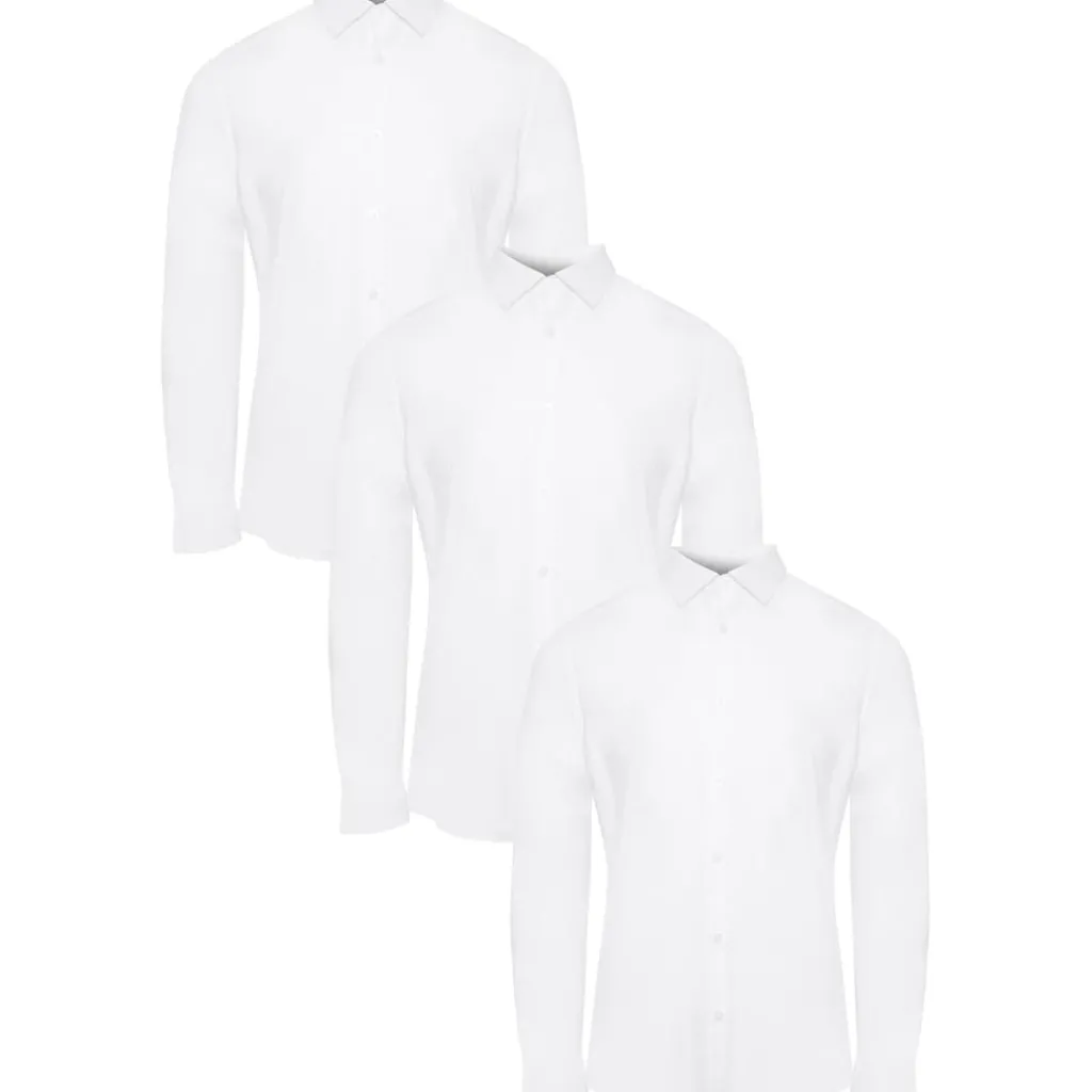 Shirts*Threadbare Regular Fit Long Sleeve Shirt in White