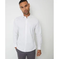 Shirts*Threadbare Regular Fit Long Sleeve Shirt in White