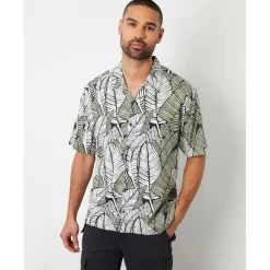 Shirts*Threadbare Relaxed Fit Short Sleeve Shirt in Black