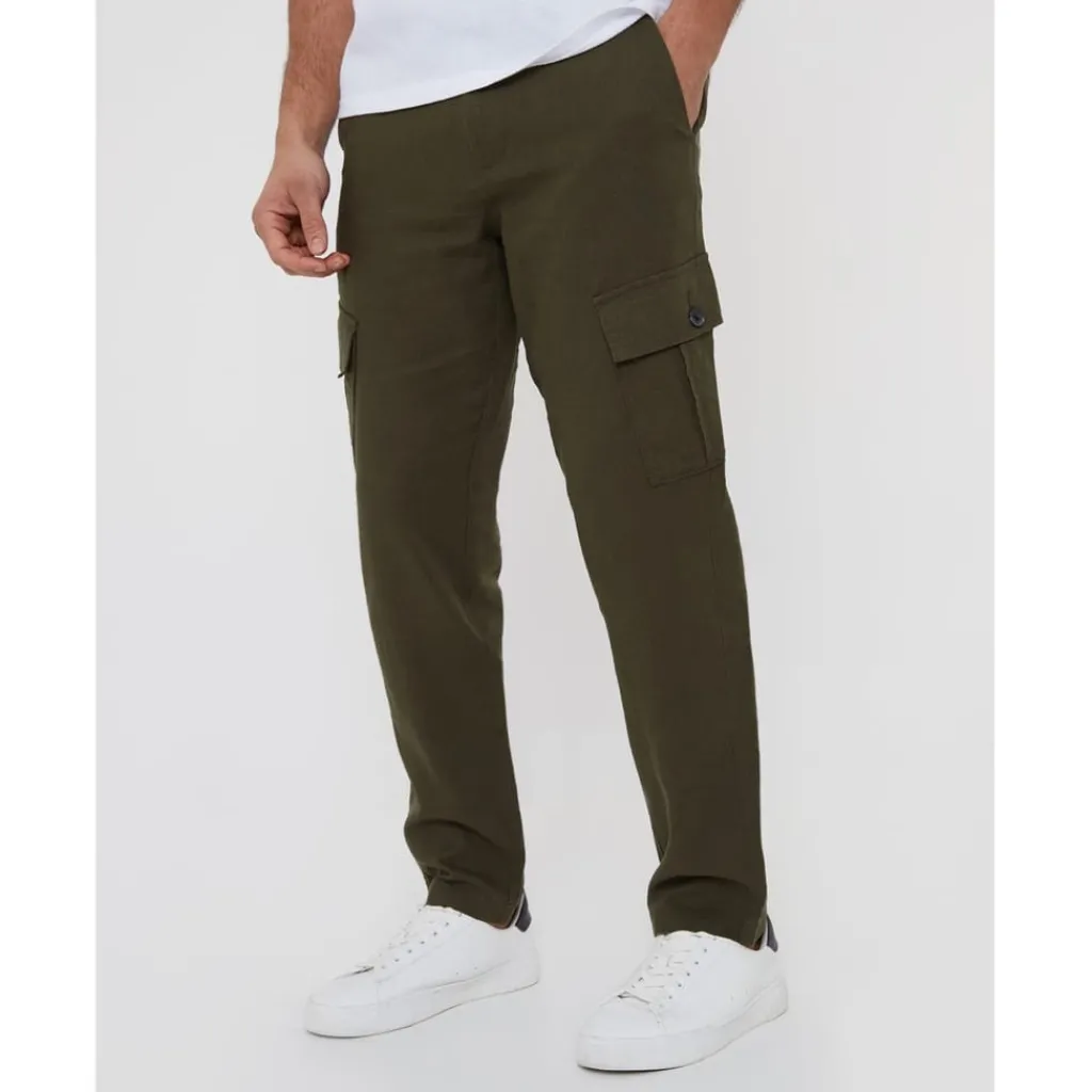 Trousers*Threadbare Rmsy Linen Trousersr in Green