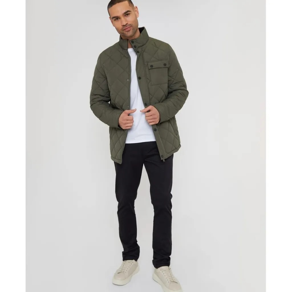 Shirts*Threadbare Shir Mock Neck Regular Fit Jacket in Green