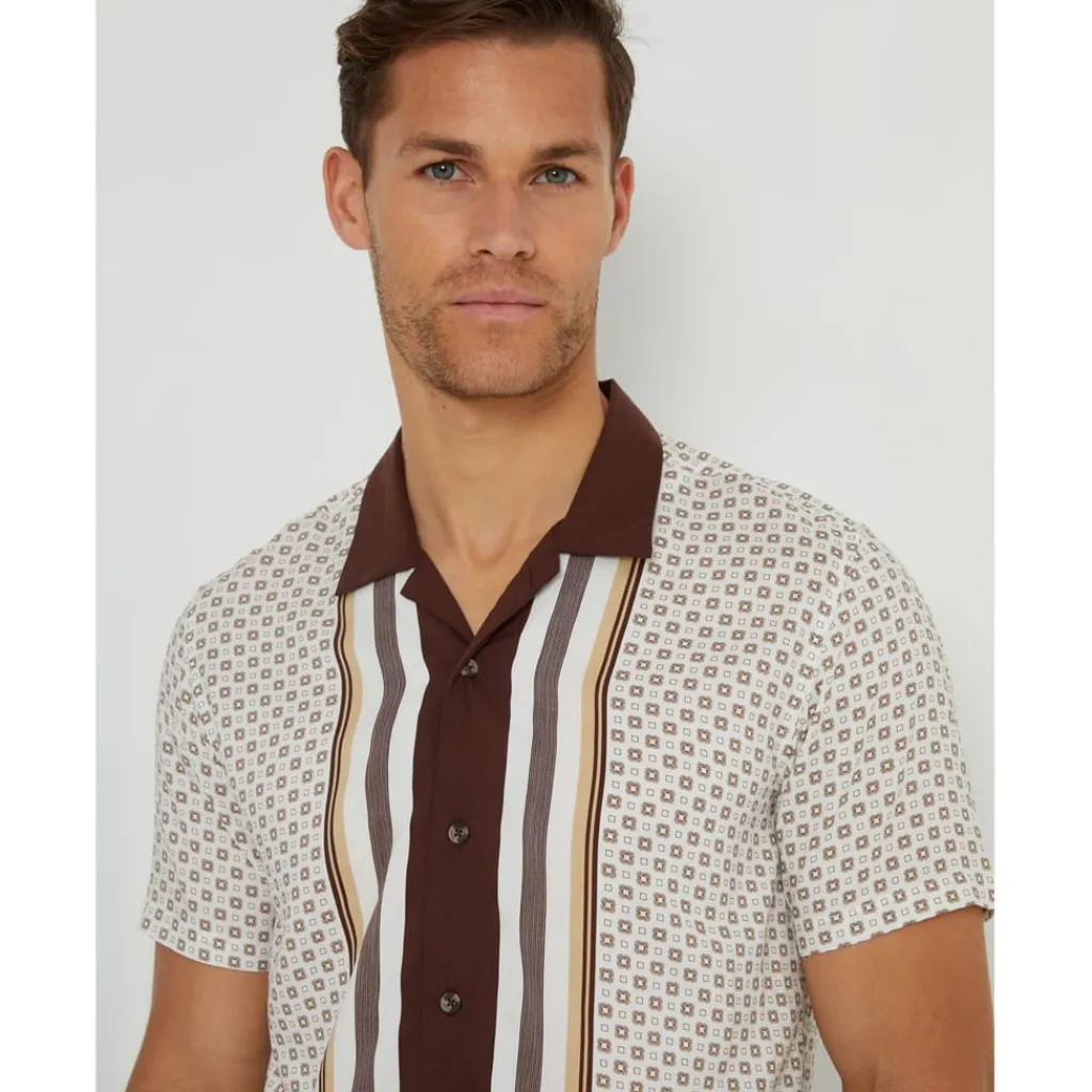 Shirts*Threadbare Ss Hall Shrt in Cream