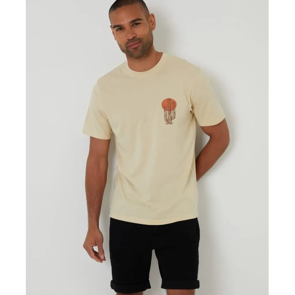 T-Shirts And Vests*Threadbare Tee Cacti in Beige
