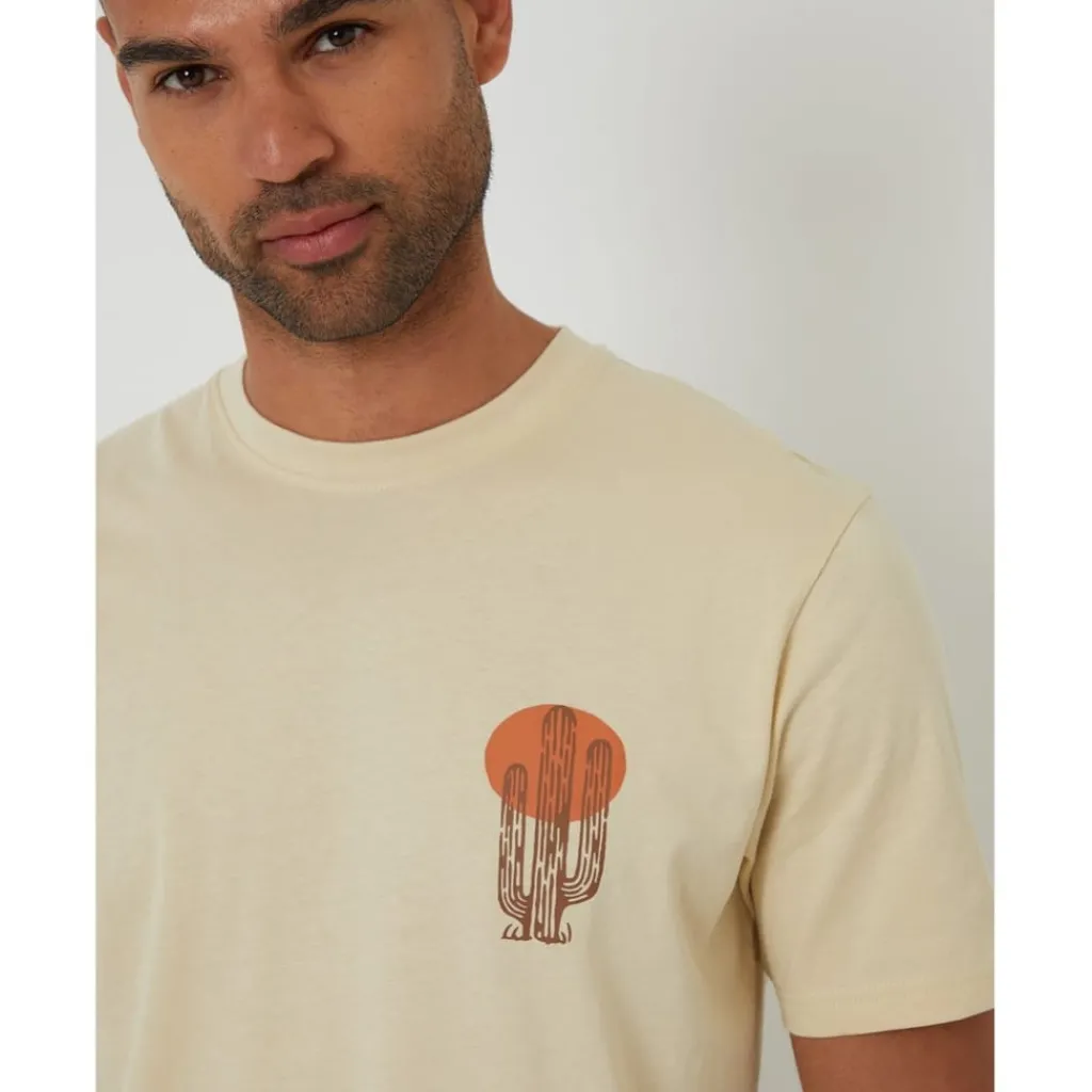 T-Shirts And Vests*Threadbare Tee Cacti in Beige