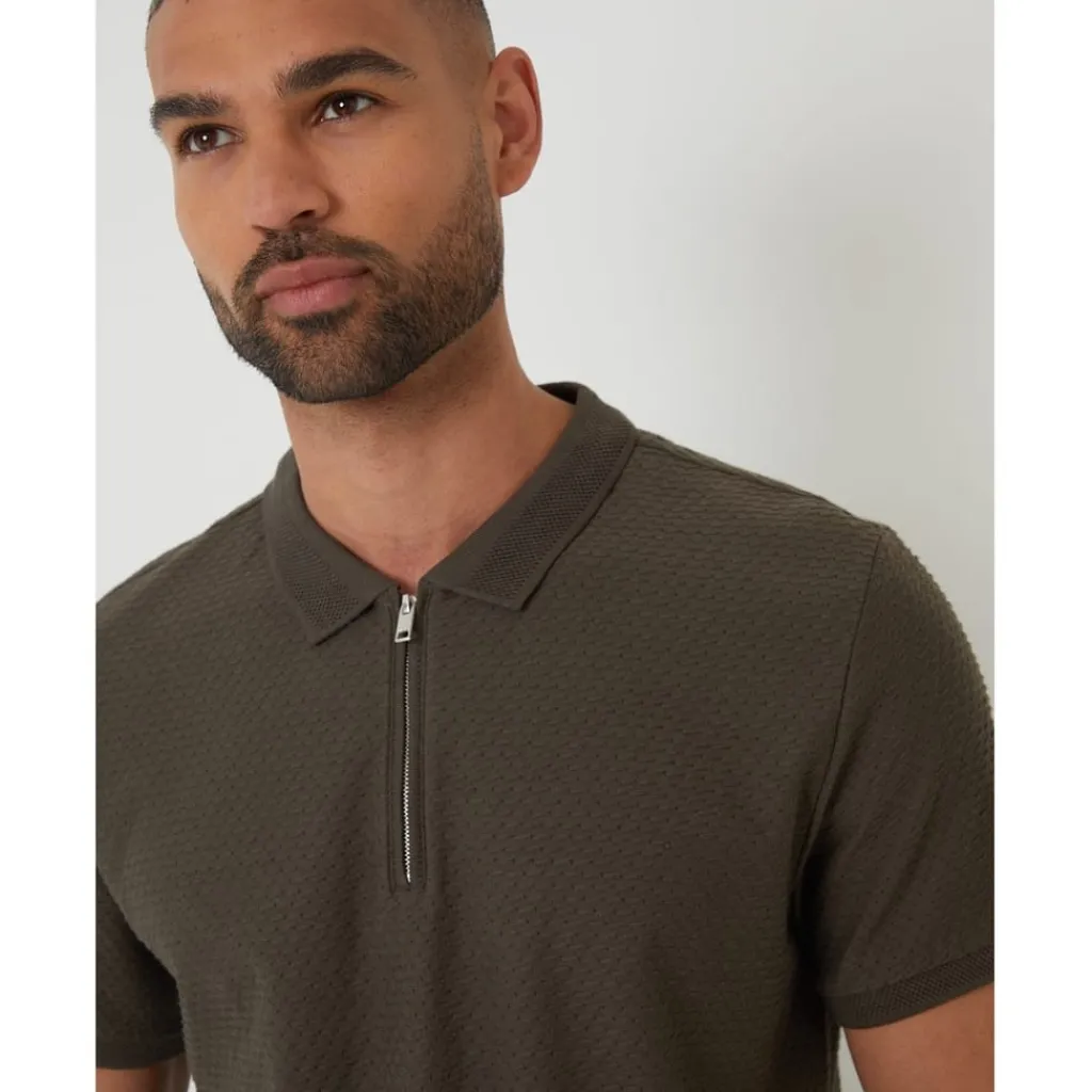 Polo Shirts*Threadbare Westbank Regular Fit Short Sleeve Shirt in Green