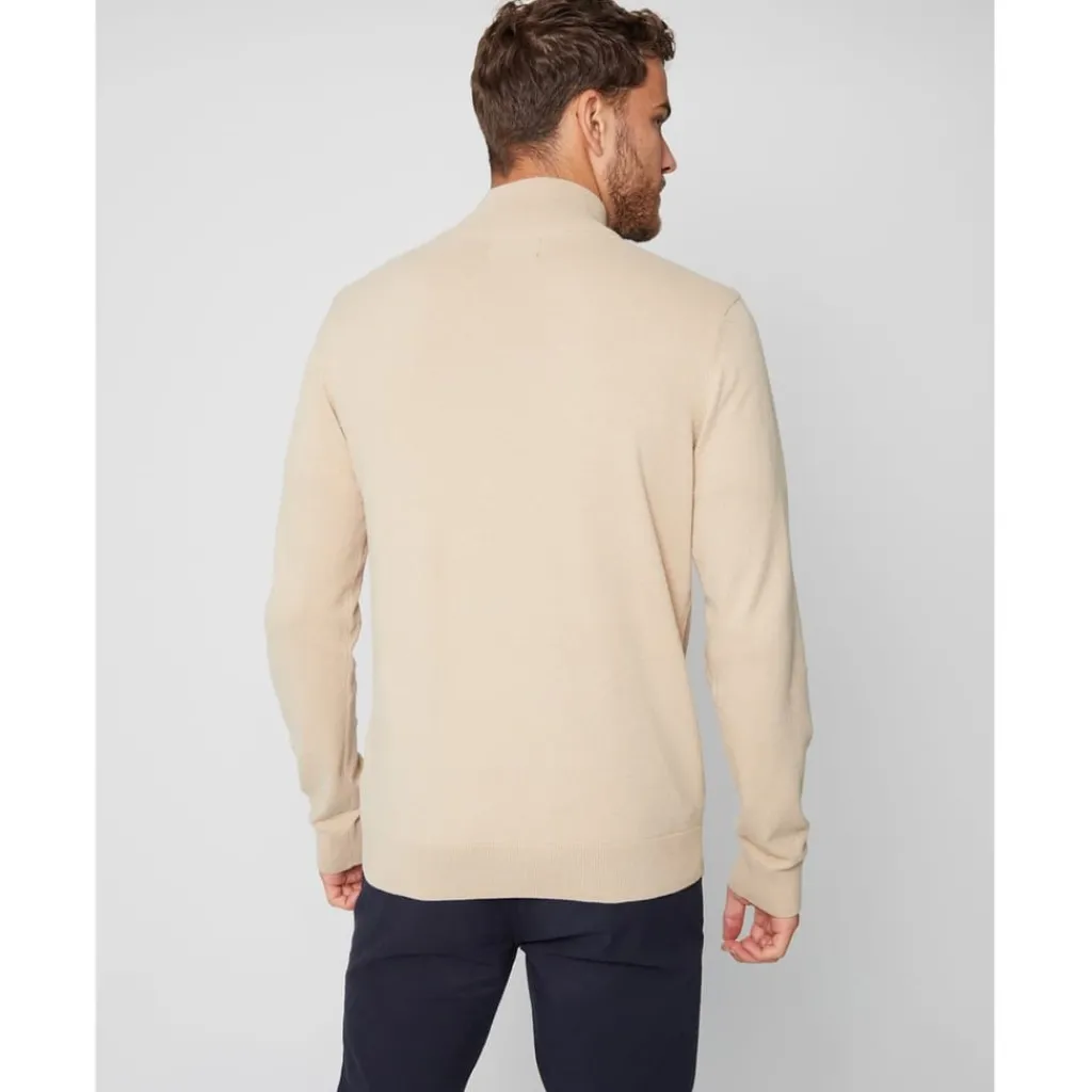 Knitwear*Threadbare Zip Neck Regular Fit Foxwood Sweater in Grey