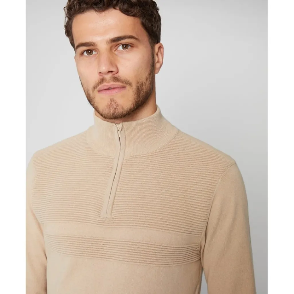 Knitwear*Threadbare Zip Neck Regular Fit Foxwood Sweater in Grey