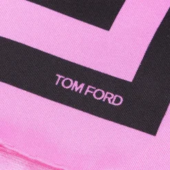 Assorted|Formalwear*Tom Ford Geometric Print Pocket Square in black pink
