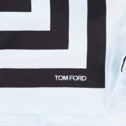 Assorted|Formalwear*Tom Ford Geometric Print Pocket Square in black blue