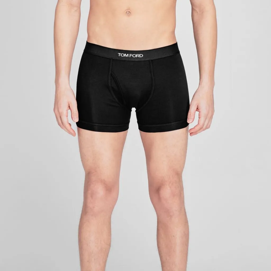 Underwear And Socks*Tom Ford Logo Boxer Briefs in Black