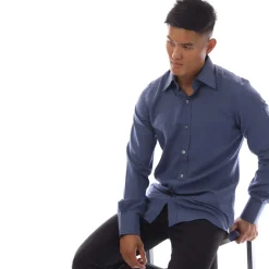 Formalwear*Tom Ford Long Sleeve Dress Shirt in Dark Blue