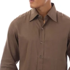 Formalwear*Tom Ford Long Sleeve Dress Shirt in Brown