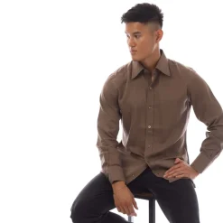 Formalwear*Tom Ford Long Sleeve Dress Shirt in Brown