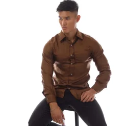 Formalwear*Tom Ford Long Sleeve Dress Shirt in Brown