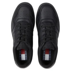Trainers*Tommy Jeans Leather Basket Trainers in Black