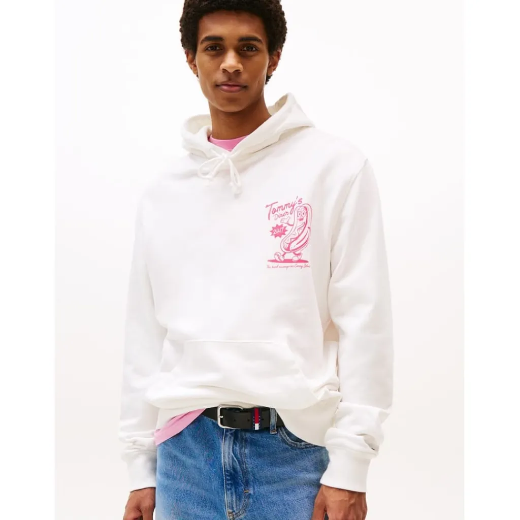 Hoodies*Tommy Jeans Novelty Hoodie in White