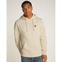 Hoodies*Tommy Jeans Reg Badge Hoodie Ext in Beige