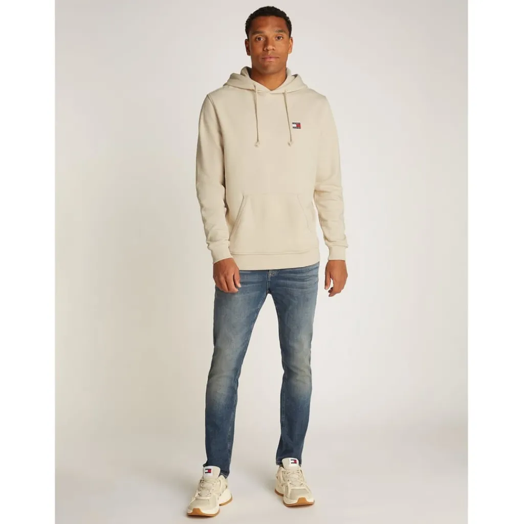 Hoodies*Tommy Jeans Reg Badge Hoodie Ext in Beige
