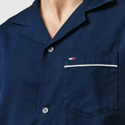 Shirts*Tommy Jeans Regular Fit Camp Collar Short Sleeve Shirt in Blue
