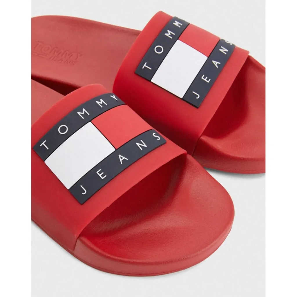 Beach Shoes*Tommy Jeans Sliders in Red