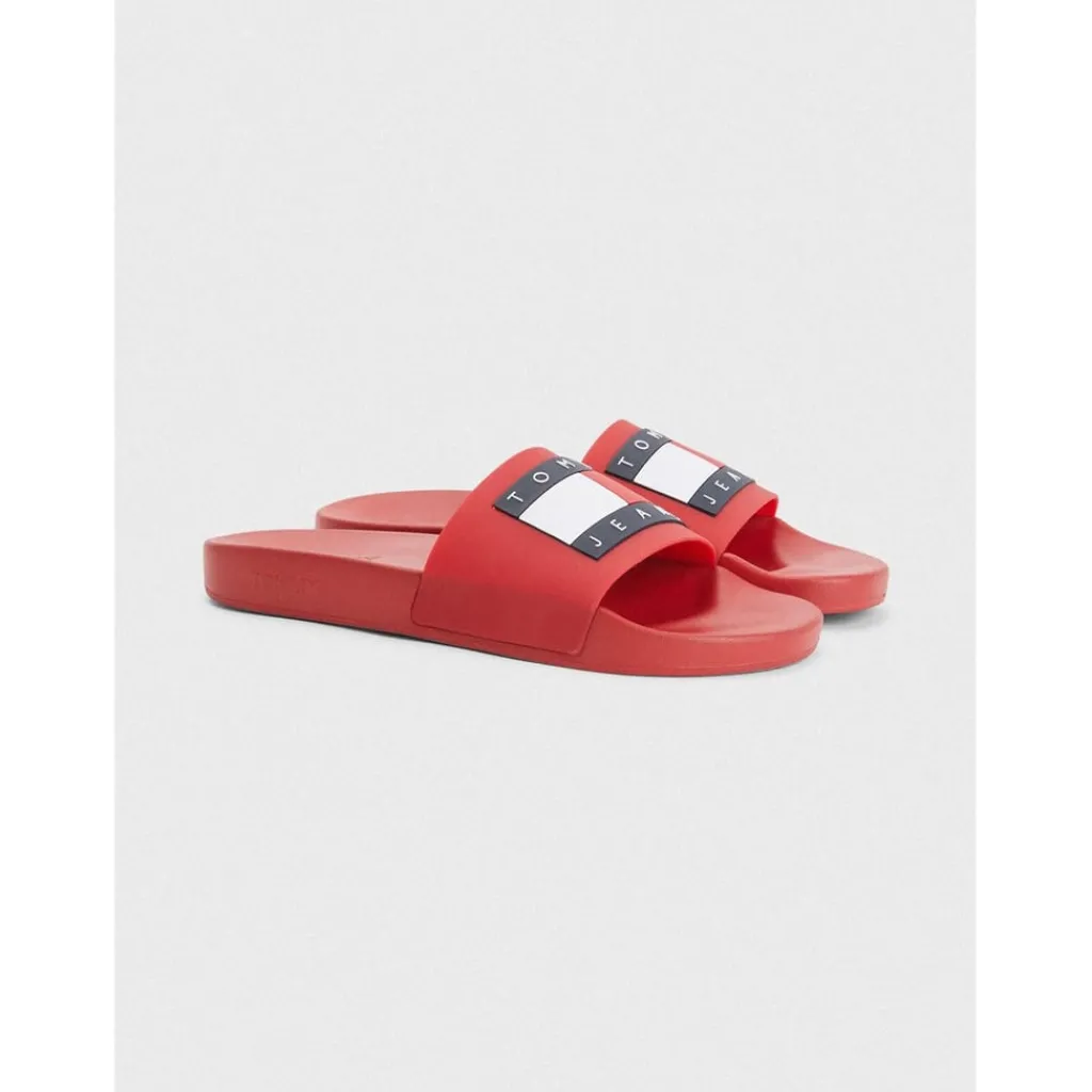 Beach Shoes*Tommy Jeans Sliders in Red