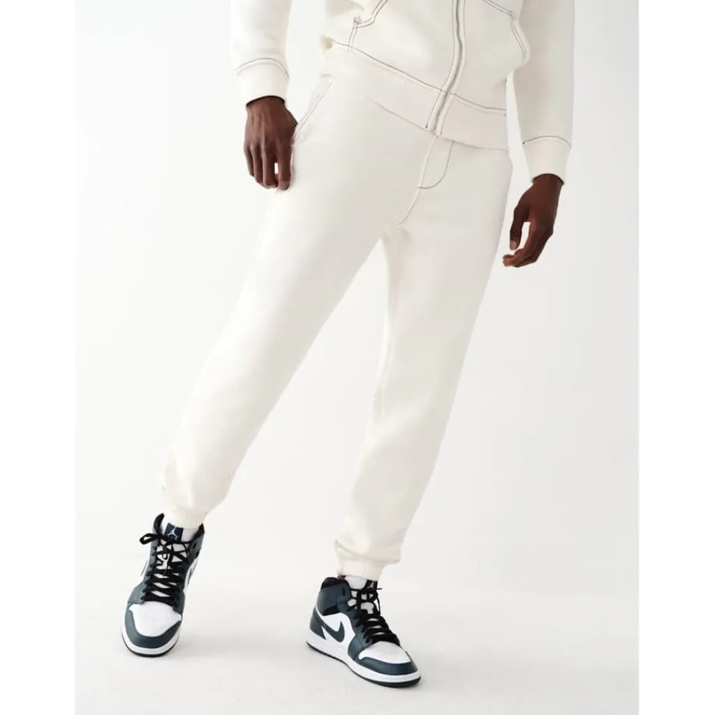 Trousers*True Religion Big T Straight Leg Elastic Cuff Joggers in White