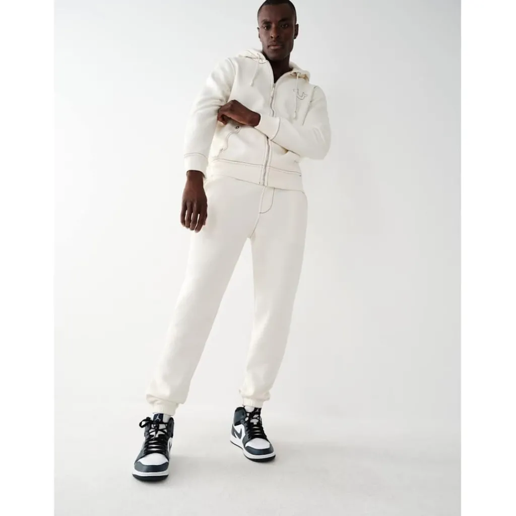 Trousers*True Religion Big T Straight Leg Elastic Cuff Joggers in White