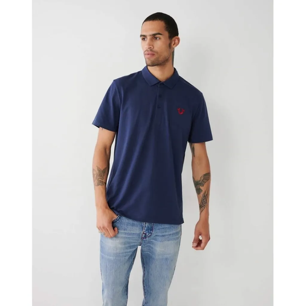 Polo Shirts*True Religion Core Regular Fit Polo Shirt in Blue