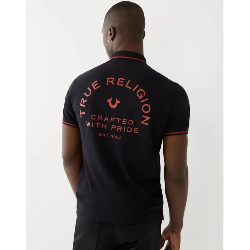 Polo Shirts*True Religion Crafted Pride Regular Fit Polo in Black