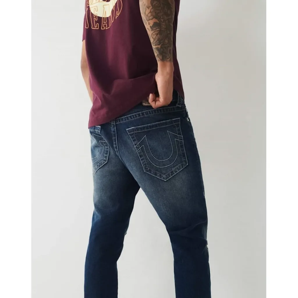 Jeans*True Religion Distressed Skinny Jeans in Blue