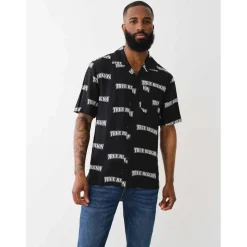 Shirts*True Religion Regular Fit Lettering Casual Shirt in Black