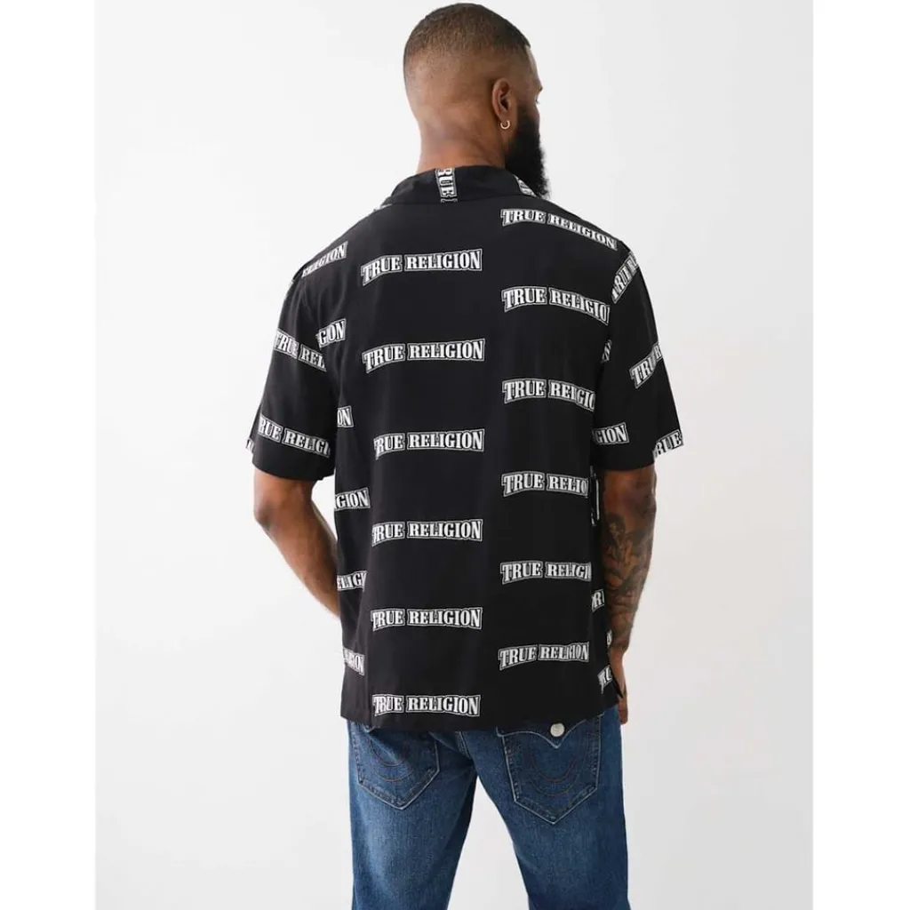 Shirts*True Religion Regular Fit Lettering Casual Shirt in Black