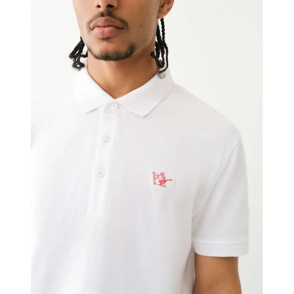 Polo Shirts*True Religion Relaxed Buddha Print Shirt in White