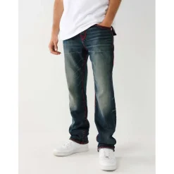 Jeans*True Religion Ricky Five Pocket Straight Jeans in Blue
