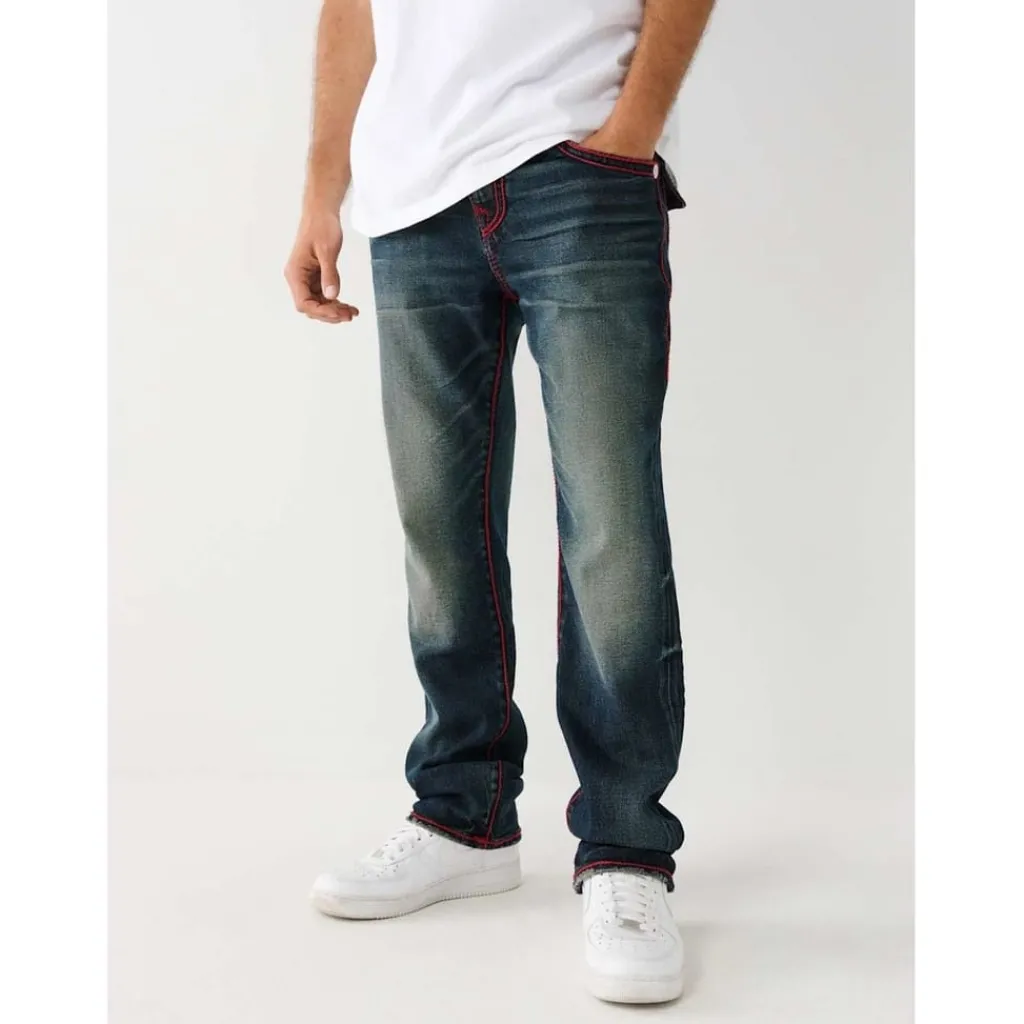 Jeans*True Religion Ricky Five Pocket Straight Jeans in Blue